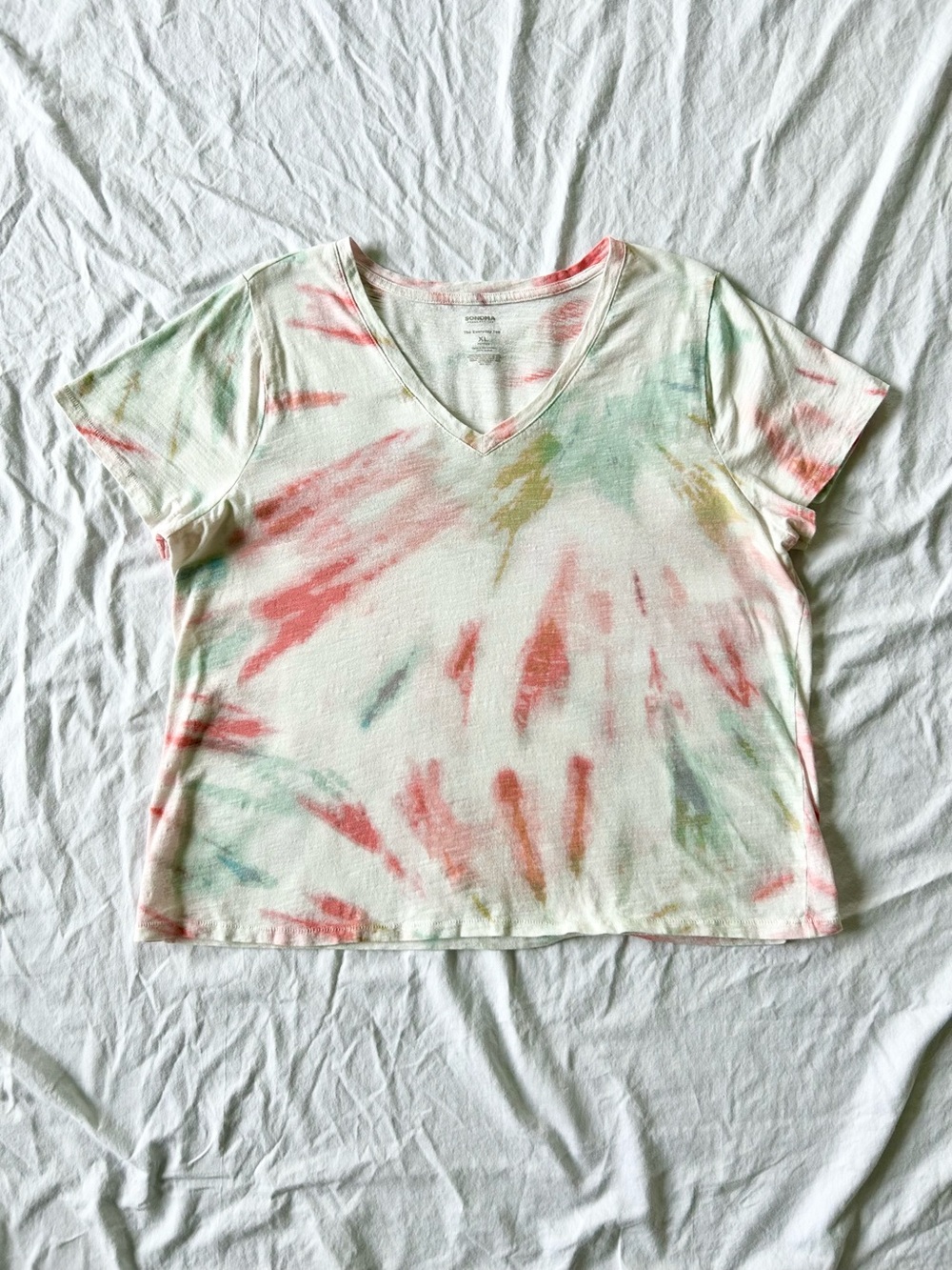 Sonoma The Everyday Tee Short Sleeve V-Neck T-Shirt in Tie Dye